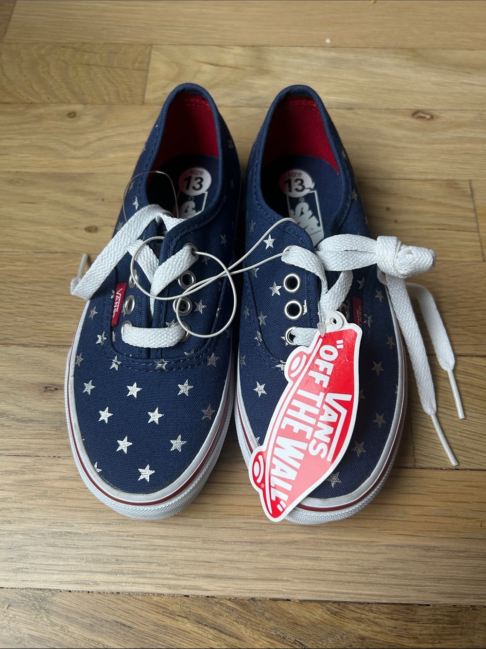 Vans Kids Navy Canvas Star Lace-Up Sneakers with White Accents